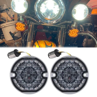1157 LED Turn Signals Blinker Lights For Harley Heritage Softail Classic FLSTC - Image 1 of 4