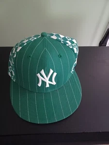 New York Yankees MLB Playa Green Pin Stripe Size 7 1/4 Hat - Picture 1 of 6