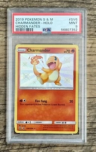 Pokemon Juego de Cartas Coleccionables Charmander SV6/SV94 Hidden Fates Shiny Holo PSA 9 Como Nuevo - Imagen 1 de 2