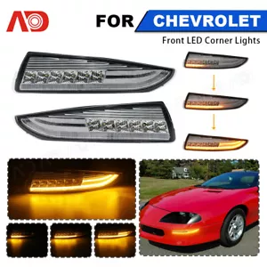 For 93-02 Chevrolet Camaro DRL Front Dynamic LED Turn Signal Parking Lamp Clear - Picture 1 of 14