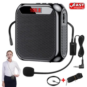 Portable Rechargeable Mini Voice Amplifier Speaker W/ Wired Microphone Headset - Picture 1 of 24