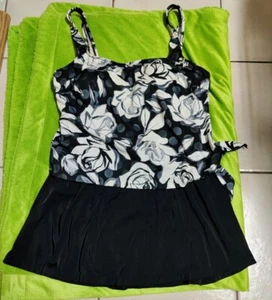 Rose Marie Reid Damen schwarz Blumen Badeanzug Größe 16 - Bild 1 von 10