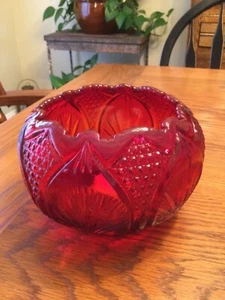 Fenton Glass Ruby Red 6 1/4 inch Rose Bowl Candle Votive - Picture 1 of 5