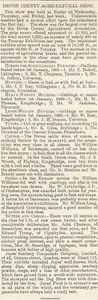 1894 Devon County Agricultural Show Held At Exeter Livestock Prize List - Picture 1 of 1