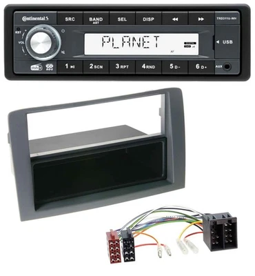 Continental MP3 AUX USB DAB 1DIN Autoradio für Fiat Idea (350, 03-11) - grau - Bild 1 von 4