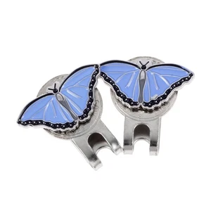 Premium Quality Blue Stylish Butterfly Golf Ball Marker with Magnetic Hat Clip - Picture 1 of 10