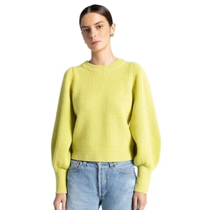 A.L.C. Women Eliana Sweater XS Citron Yellow Wool Cashmere Knit Balloon Sleeve - Picture 1 of 8