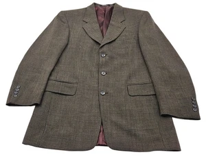 Gian Franco Rufini 100% Worsted Wool Black & Gold Check Blazer Sport Jacket 38R - Picture 1 of 6