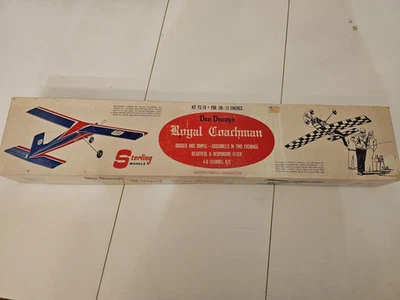 New Vintage Sterling Royal Coachmen 41 " W/S Nitro R/C Balsa Model Airplane Kit - Image 1 of 2
