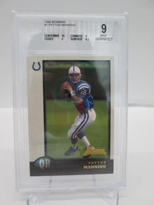 1998 Bowman Peyton Manning RC #1 BGS 9 Mint Colts - Picture 1 of 3