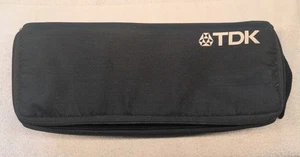 Vintage TDK Case Logic 15 Cassette  Tape Storage Holder Zipper Carrying Black - Picture 1 of 4