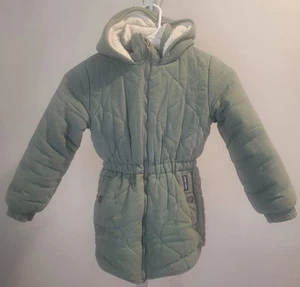Bass Creek Outfitters Girls Size 7/8 Coat Olive Green With Cream Fleece Inside - Picture 1 of 8