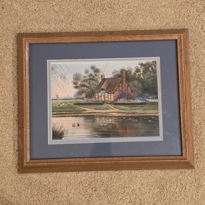 Vintage Robert Foster "Evening Cottage" Art Print Framed Signed 1993 - Picture 1 of 7