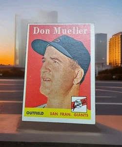 1958 Topps Baseball Card San Francisco Giants Don Mueller OF #253 senza pieghe ex - Foto 1 di 2