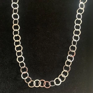 Milor Italy 925 Sterling Silver Necklace 36" Long 10mm Wide Open Circle Link - Picture 1 of 8