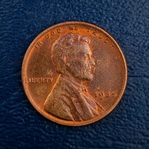 Centavo de trigo Lincoln 1935, sin circular, brillo rojo-marrón, tonificado, centavo BU A140 - Imagen 1 de 2