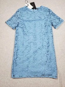 Splendido abito Guipure in pizzo blu chiaro Zara nuovo con etichetta taglia XS - Foto 1 di 7