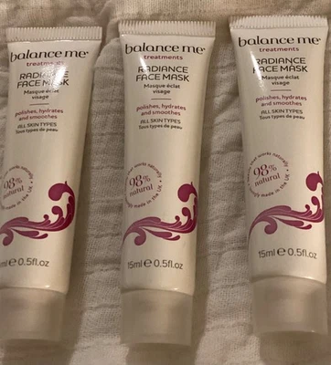 3 Balance Me Radiance Face Mask Polishes, Hydrates, Smoothes 98% Natural Sealed - Image 1 of 4