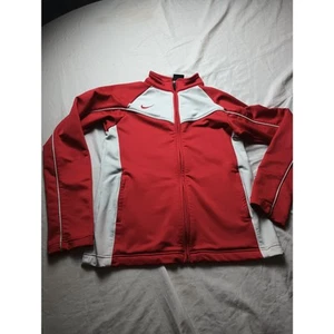 Vintage Nike Team YOUTH 10/12 Full Zip Jacket Red White Sports - Picture 1 of 6