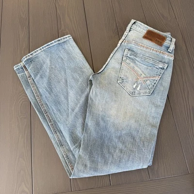 BKE Buckle Jeans Aiden Bootcut Mens 28x32 Light Wash Blue Premium Stretch Denim - Image 1 of 4