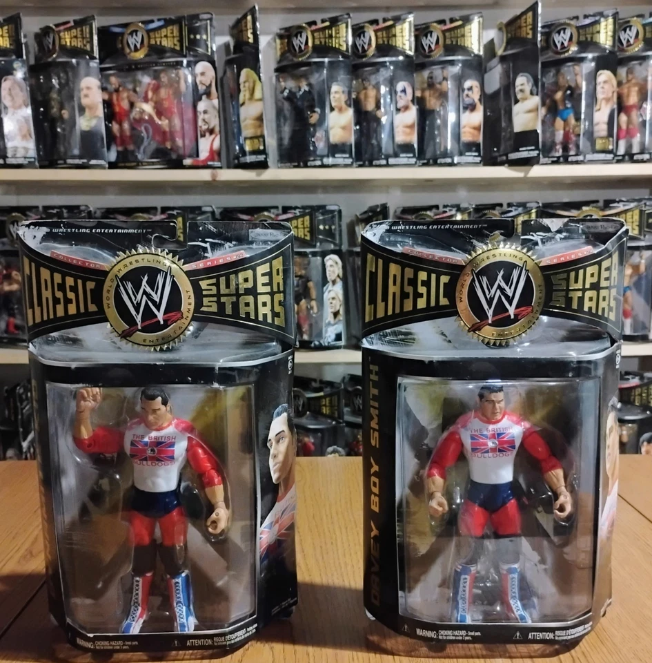 Superestrellas clásicas de la WWE The British Bulldogs Davey Boy Smith y Dynamite Kid Foto 1 de 4