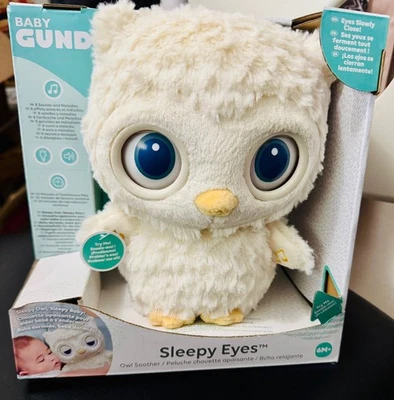 NEW: Baby Gund Sleepy Eyes Owl Bedtime Soother Plush Night Light & Sound Machine - Image 1 of 4