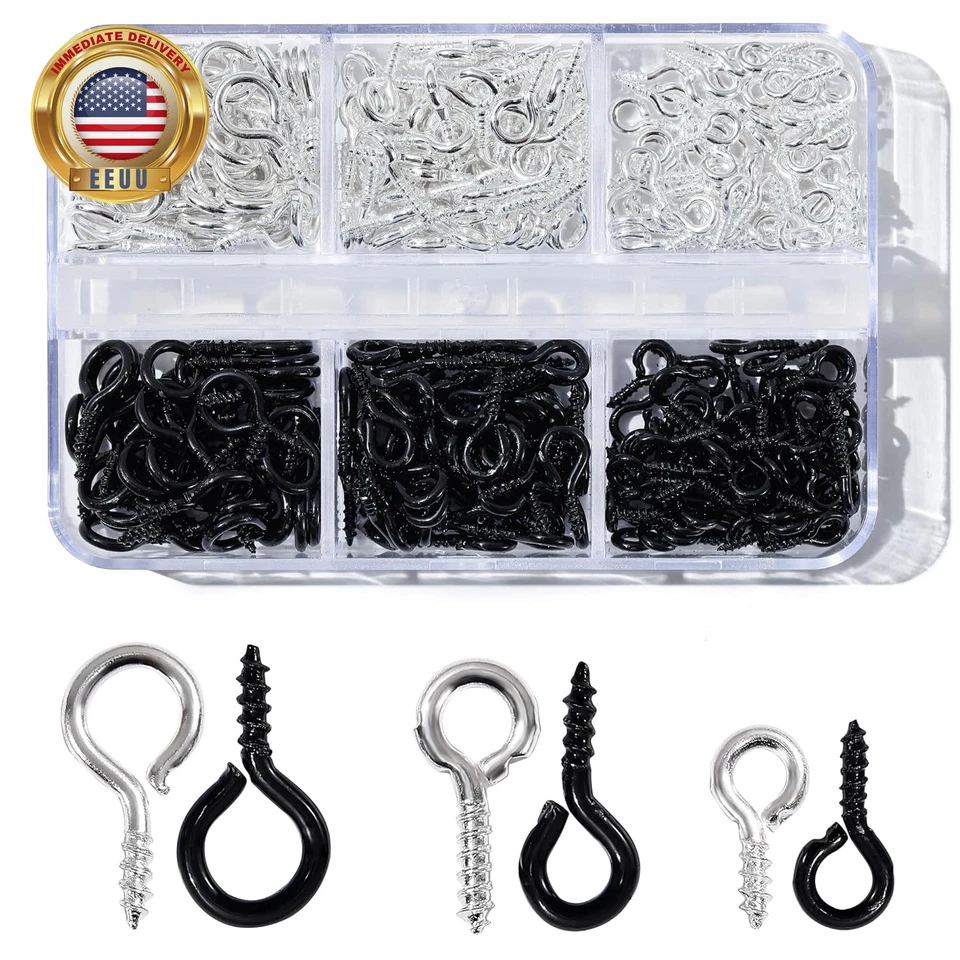 300 peças pingentes pequenos pinos de parafuso pinos de olho para fazer joias e artesanato faça você mesmo, mini  - Imagem 1 de 4