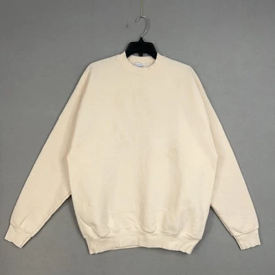 Sudadera De Colección Salem Ropa Deportiva Hombres XL Crema Blanco Cuello Redondo Pullover EE. UU. 90s Foto 1 de 4