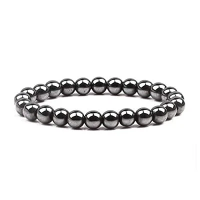 Bracciale in EMATITE con Pietre naturali dure Perle 8mm braccialetto Uomo Donna - Immagine 1 di 3