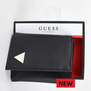 CARTERA GUESS TRI-FOLD 31GO110054 HOMBRE CUERO NEGRO NUEVA UK. ENVÍO - Imagen 1 de 3