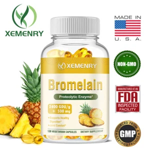 Bromelain Kapseln 500mg - Darm-, Verdauungs-, Gelenk- und Immununterstützung, Körperentgiftung - Bild 1 von 10