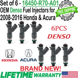 BRAND NEW Genuine Denso 6 Pieces Fuel Injectors for 2008-2014 Acura TL 3.5L V6 - Picture 1 of 16