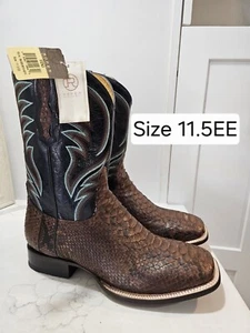 Men's Roper Peyton Python Hybrid Sole Boots Handcrafted BrownSize 11.5EE - Picture 1 of 8