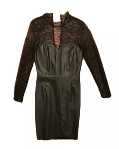 Zara Basic Collection Black Women's XS Leather & Lace Dress OG$49.90 - Picture 1 of 3