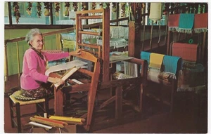 Gatlinburg Craft Center~Addie Watson Weaving on Hand Loom~VTG Tennessee Postcard - Picture 1 of 2
