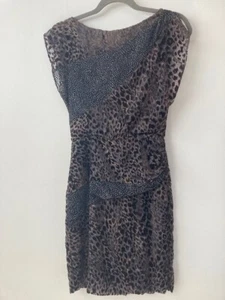 Reiss Lulan animal print burnout cocktail dress, size 6 uk - Picture 1 of 13