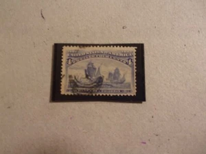 USA Used, 1893 Issue, Scott #233, 4 Cent Columbian Exposition, Ultra - Picture 1 of 1
