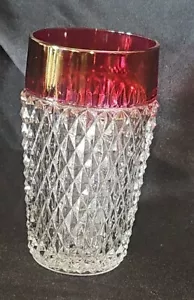 Bicchiere flash Indiana in vetro punta di diamante rosso rubino 5 3/4" - Foto 1 di 4