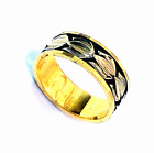 14K Tu-tone KEEPSAKE 'TULIP' Wedding Ring, 6.5mm, Size 6, 4.1 Grams