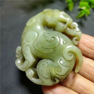 Chinese Antique Jade Ruyi Pixiu Jade Waist Pendant Beast Amulet Pendant - Picture 1 of 6