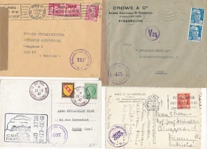 FRANCE 1947-48 to AUSTRIA Censor 4x Osterreichische Zensurstelle Exposition Phil - Picture 1 of 2