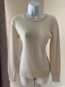 Theory Eierschalenpullover weiß Rückenband zum Binden, Damen Small - Bild 1 von 9