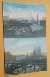 Old Pittsburgh PA. Jones & Laughlin Steel Mill South Side Two View Postcard Repo - Picture 1 of 1