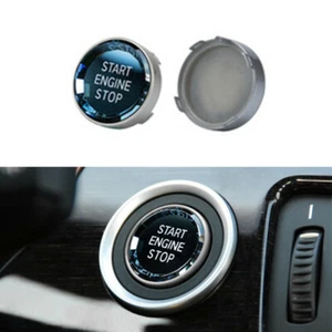 Silver ABS + Crystal Glass Car Engine Start Button Replace Trim For BMW X5 E70 - Picture 1 of 9