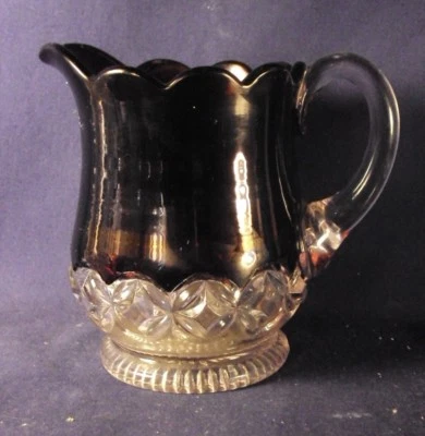 Elson the hero creamer Ruby stained pattern glass ruby rosette OS - Image 1 of 4