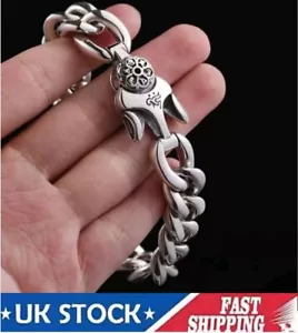 Men's Gents Heavy Polished Stainless Steel Large Cuban Curb Link Chain Bracelet - Picture 1 of 5