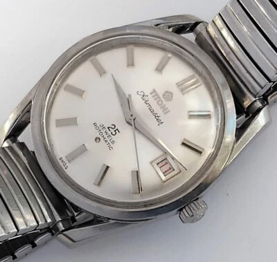 RELOJ VINTAGE 25 JOYAS HECHO EN SUIZA TITONI AIRMASTER ROTMATIC AUTOMÁTICO PARA HOMBRE. Foto 1 de 4
