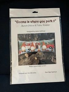 2020 Gnome Is Where You Park It sewing pattern 16"x38" raw edge applique uncut - Picture 1 of 5