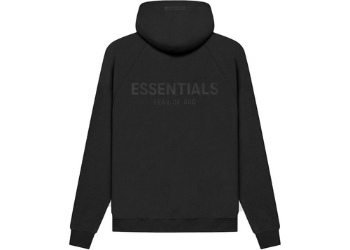 Felpa con cappuccio Fear of God FOG Essentials nera SS21 nuova autentica spedizione ASAP