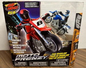 AIR HOGS R/C RADIO CONTROL MOTO FRENZY MOTORCYCLE STUNT BIKE Blue (B frequency) - Picture 1 of 9